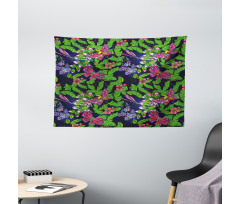 Tropical Vivid Petal Wide Tapestry