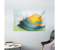 Coconut Palm Trees Wide Tapestry