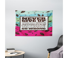 Never Give up Frame Retro Wide Tapestry