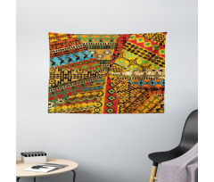 Grunge Motifs Wide Tapestry