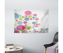 Abstract Striped Dots Wide Tapestry