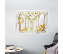 Magic Kitty Ornate Wide Tapestry