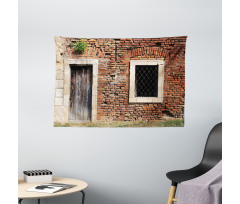 Old House Door Brickwork Wide Tapestry