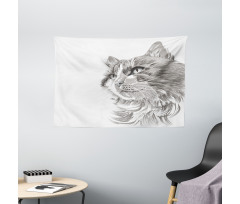 Cat Portrait Kitten Wide Tapestry