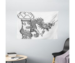 Chinese Creature Wide Tapestry