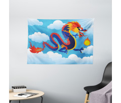 Surreal Folk Tale Art Wide Tapestry