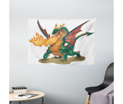 Mythical Monster Mascot Wide Tapestry