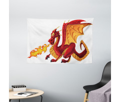 Funny Mascot Cartoon Wide Tapestry
