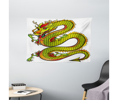 Retro Folk Myth Wide Tapestry