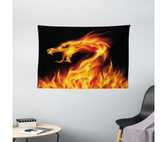 Abstract Fiery Creature Wide Tapestry