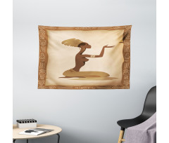 Lady Hand Gesture Wide Tapestry