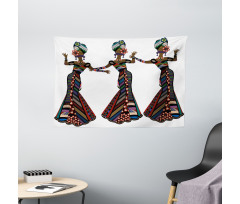 Native Costumes Wide Tapestry