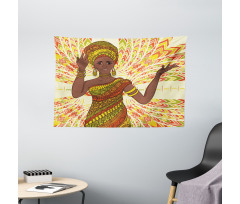 Dancing Woman Wide Tapestry