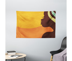 Teenage Girl Face Wide Tapestry