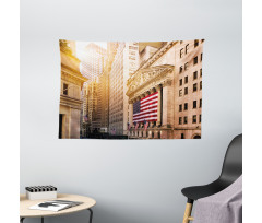 Wall Street Flags Wide Tapestry