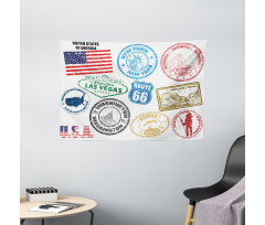 Grunge Stamps Wide Tapestry