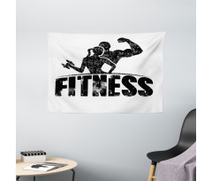 Grunge Strong Man Woman Wide Tapestry