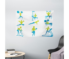 Gym Activity Equipment Wide Tapestry