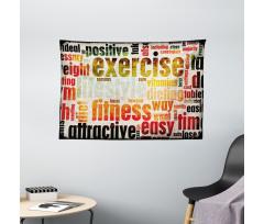 Grunge Frame with Words Wide Tapestry