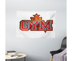 Vibrant Gym Sign Star Wide Tapestry