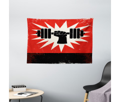 Grunge Dumbbell Lift Wide Tapestry