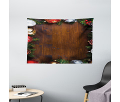 Rustic Home Baubles Wide Tapestry