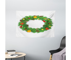 Dressed Wreath Wide Tapestry