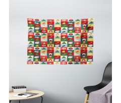 Santa Surprise Boxes Wide Tapestry
