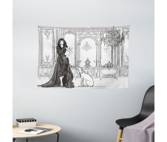 Fashion Woman Victorian Wide Tapestry