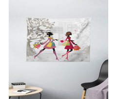 Retro Streets Urban Wide Tapestry