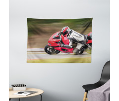 Motorbike Race Speed Wide Tapestry