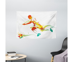 Soccer Player Athlete Wide Tapestry