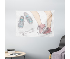 Girl Shoes Floral Wide Tapestry