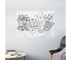 Be Super Star Phrase Wide Tapestry