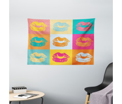 Fashion Kiss Love Design Wide Tapestry
