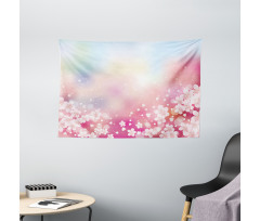 Dreamy Cherry Blossoms Wide Tapestry