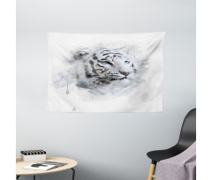 White Tiger Portrait Wide Tapestry
