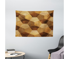 Wooden Rustic Pattern Wide Tapestry