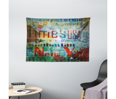Grunge Words Culture Wide Tapestry