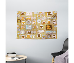Family Tree of Kitty Humor Wide Tapestry