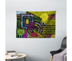 Grunge Murky Trippy Wide Tapestry