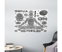 Ornate Hamsa Hand Wide Tapestry