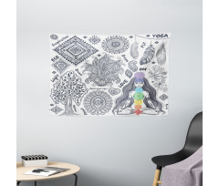 Bohemian Words Design Wide Tapestry