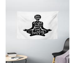 Silhouette with Writing Wide Tapestry