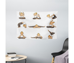 Girl Positions Aerobics Wide Tapestry