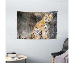 Bengal Tiger Cat Predator Wide Tapestry