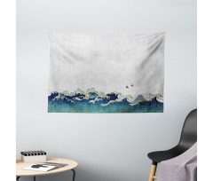 Aquatic Swirls Wide Tapestry