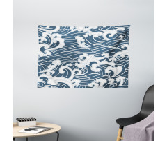 River Storm Retro Wide Tapestry