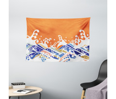 Vibrant Spindrift Wide Tapestry