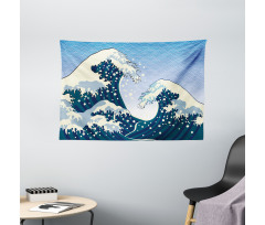 Ocean Wind Art Wide Tapestry